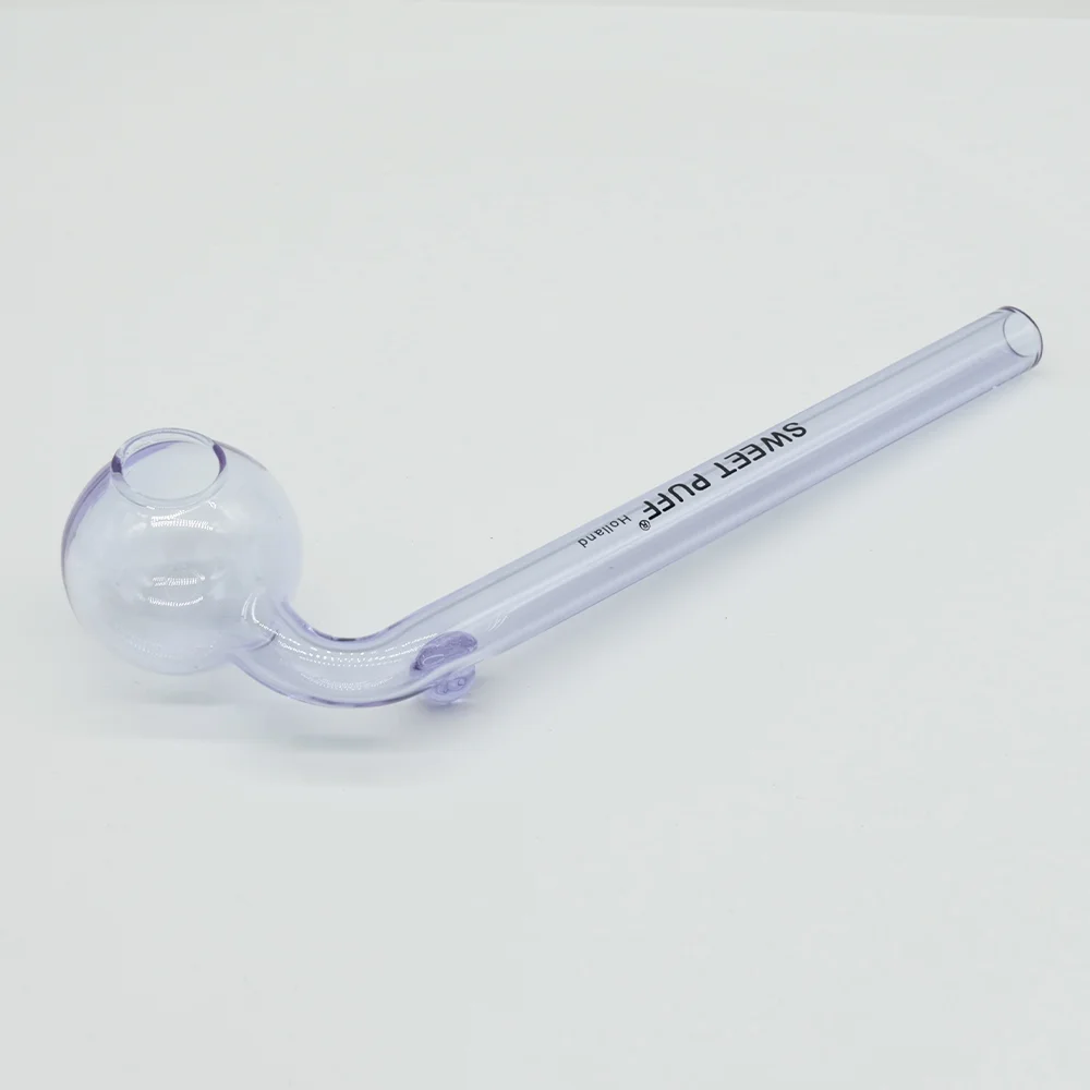 Curved Sweet Puff Glass Pipe 14cm Purple Balancer - Image 2
