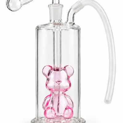 Pink Teddy Bear Glass Water Pipe Bong
