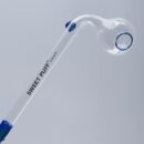 Sweet Puff Glass Pipe 10cm Blue Rim and Balancer