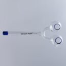 Sweet Puff Glass Pipe Straight Twin Bowl 15cm Blue Tip